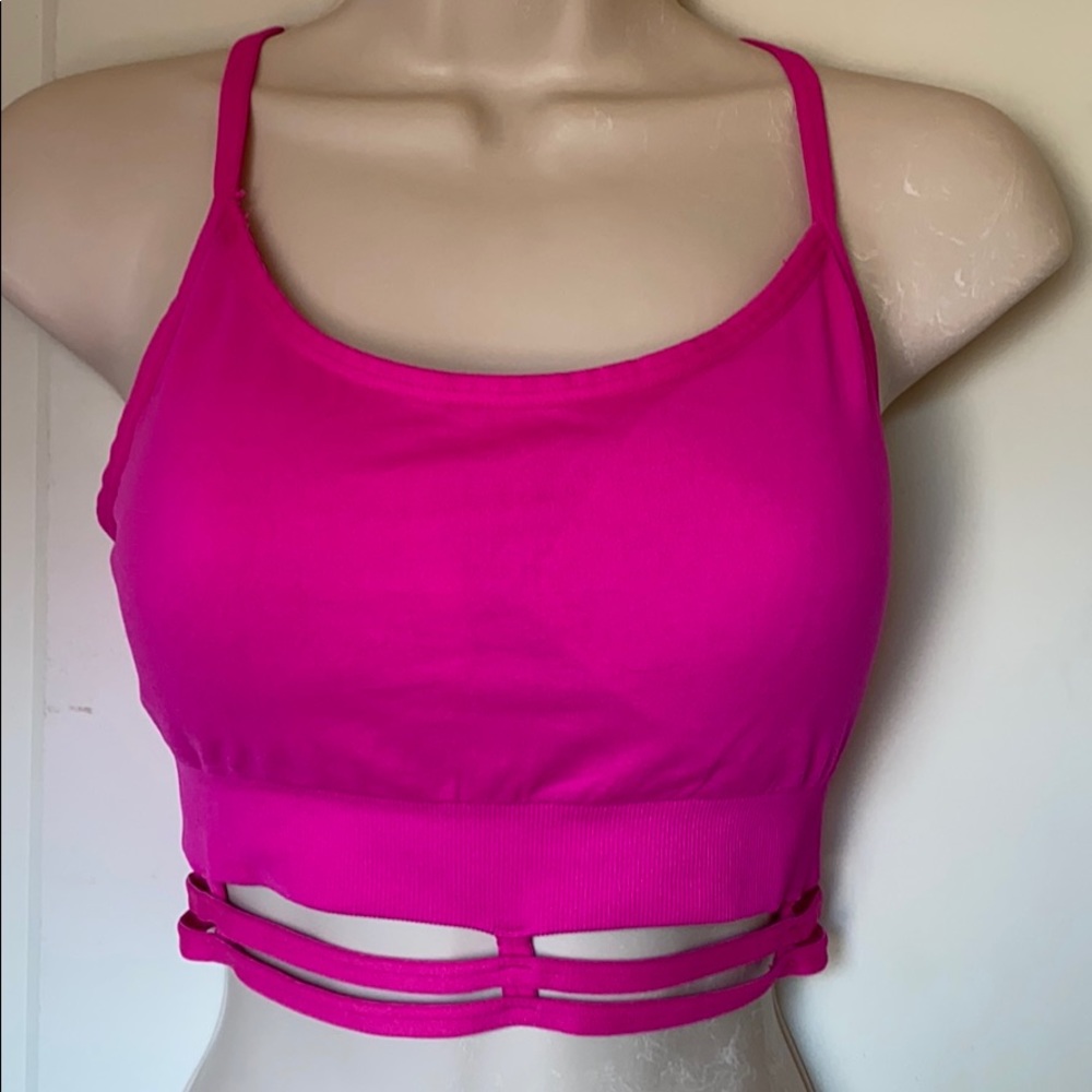 VELOCITY hot pink sports bra L